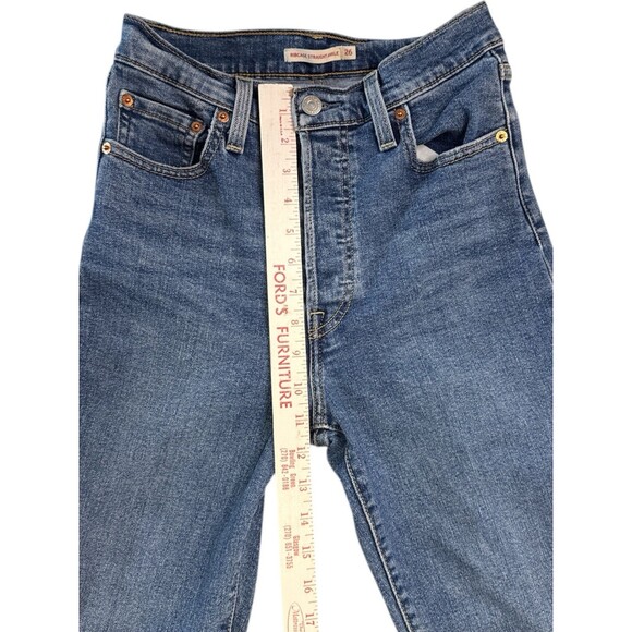 Levi’s Ribcage Straight Ankle Jeans 26 High Rise Button Fly Medium Wash Classic - Picture 7 of 8
